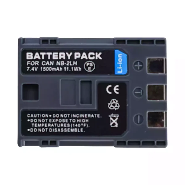 Replacement Battery For Canon MD101 & More - Compatible With NB-2L, NB-2LH, 800mAh, 7.4V, For Camcorders & Cameras