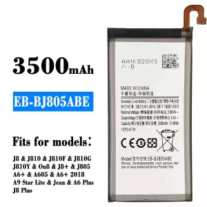 New phone battery EB-BJ805ABE for Samsung J8/J810/J810F/J810G/J810Y/On8/J8+/J805/A6+/A605/A6+ 2018/A9 Star Lite/Jean/A6 Plus/J8 Plus