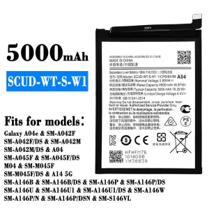 New phone battery SCUD-WT-S-W1 for Samsung Galaxy A04e/A14 5G