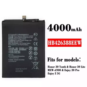 New phone battery HB426388EEW for HUAWEI Honor 30 Youth / Honor 30 Lite / Enjoy 20 Pro / Enjoy Z 5G