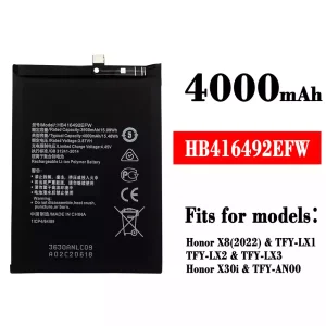 New phone battery HB416492EFW for HUAWEI Honor X8(2022) / Honor X30i