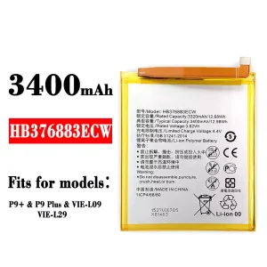 New phone battery HB376883ECW for HUAWEI P9+ / P9 Plus