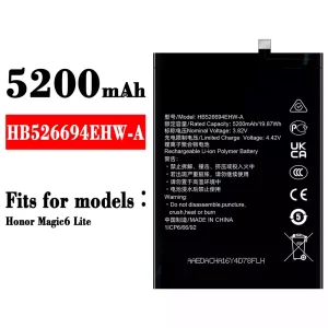 New phone battery HB526694EHW-A for HUAWEI Honor Magic 6 Lite