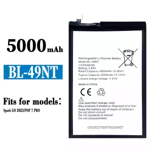 New phone battery BL-49NT for Tecno Spark GO 2023/POP 7 PRO