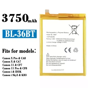 New phone battery BL-36BT for Tecno Camon X Pro / Camon X / Camon 11 / Camon 11 Pro / Camon i / Camon i Sky3
