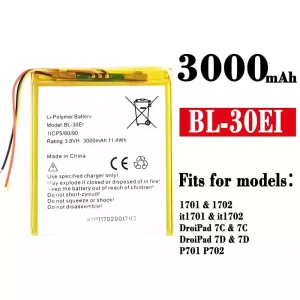 New phone battery BL-30EI for Tecno 1701 / 1702 / it1701 / it1702 / DroiPad 7C / 7C / DroiPad 7D / 7D / P701 / P702