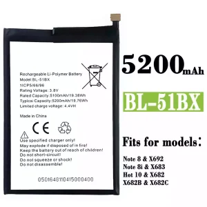 New phone battery BL-51BX for Infinix Note 8 / Note 8i / Hot 10