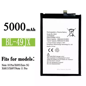 New phone battery BL-49JX for Infinix Note 10 Pro / Note 11 Pro / Zero 5G
