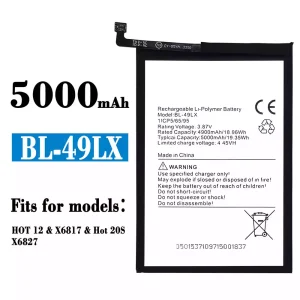 New phone battery BL-49LX for Infinix Hot 12,Hot 20S