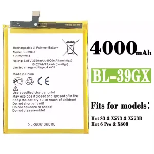 New phone battery BL-39GX for Infinix Hot S3,Hot 6 Pro