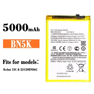 New phone battery BN5K for Xiaomi Redmi 12C