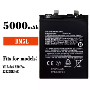 New phone battery BM5L for Xiaomi Redmi K60 Pro