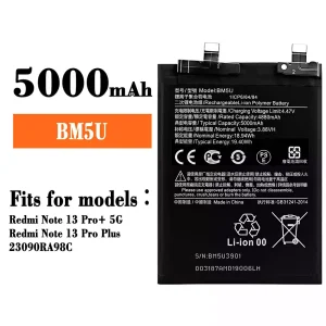 New phone battery BM5U for Xiaomi Redmi Note 13 Pro+  / Redmi Note 13 Pro Plus