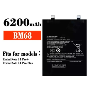 New phone battery BM68 for Xiaomi Redmi Note 14 Pro Plus