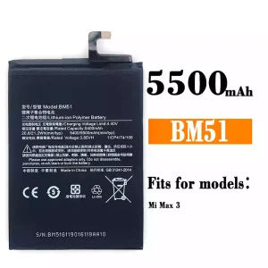 New phone battery BM51 for Xiaomi Mi Max 3
