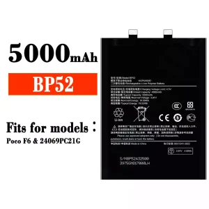 New phone battery BP52 for Xiaomi Poco F6