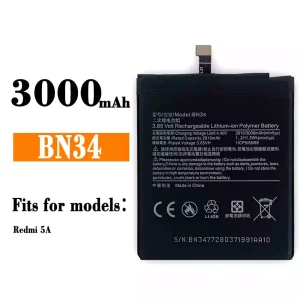 New phone battery BN34 for Xiaomi Redmi 5A