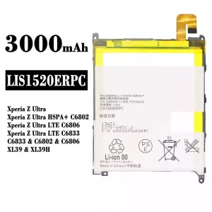 New phone battery LIS1520ERPC for Sony Xperia Z Ultra / Xperia Z Ultra HSPA+ C6802 / Xperia Z Ultra LTE C6806 / Xperia Z Ultra LTE C6833