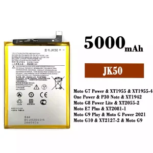 New phone battery JK50 for Motorola Moto G7 Power / Moto G8 Power Lite / Moto E7 Plus / Moto G9 Play / Moto G Power 2021 / Moto G10