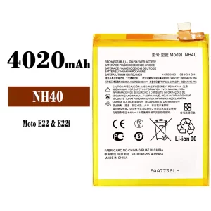 New phone battery NH40 for Motorola MOTO E22 / E22i