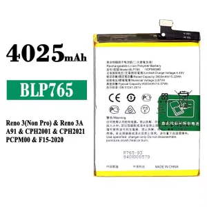 New phone battery BLP765 for OPPO Reno 3(Non Pro) / Reno 3A