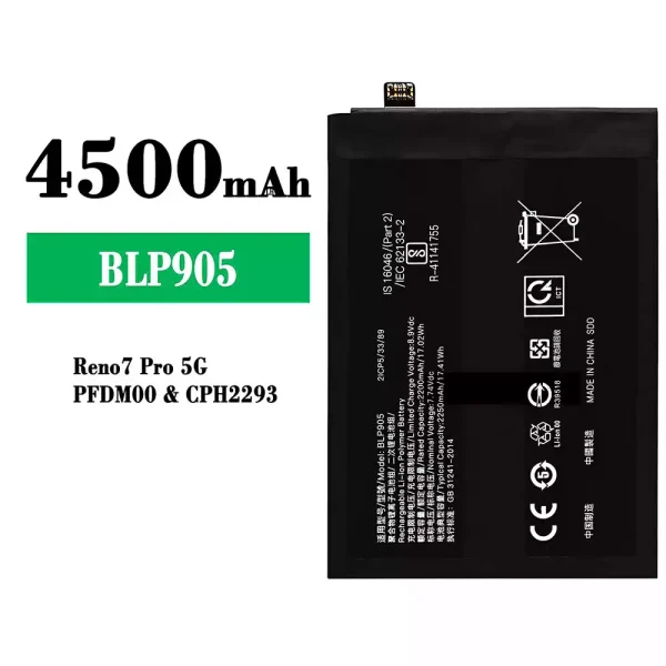 New phone battery BLP905 for OPPO Reno 7 Pro - topbattery.co.nz