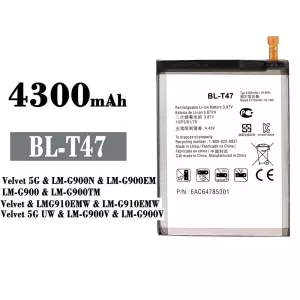 New phone battery BL-T47 for LG Velvet 5G