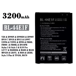 New phone battery BL-44E1F for LG V20 / Stylus 3 / Stylo 3 / K10 Pro / Stylo 3 Plus / TP450 / M470