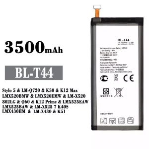New phone battery BL-T44 for LG Stylo 5 / K50 / K12 Max /Q60 / K12 Prime /LK51