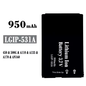 New phone battery LGIP-531A for LG 450/500G/A110/A133/A170/AN160