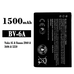 New phone battery BV-6A for Nokia Banana 2060 / 3606 / 5250