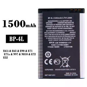 New phone battery BP-4L for Nokia E61i/E63/E90/E71/E71x/N97/N810/E72/E52