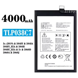 New phone battery TLP038C7 for Alcatel 3X 2019