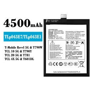 New phone battery TLP043E7/TLP043E1 for Alcatel T-Mobile RevvI 5G/TCL 10 5G/TCL 20 5G/TCL 4X 5G