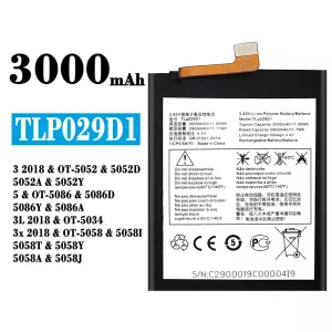 New phone battery TLP029D1 for Alcatel 3 2018 / 3L 2018 / 3x 2018