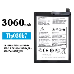New phone battery TLP030K7 for Alcatel 1s 2019