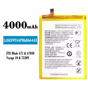New phone battery Li3839T44P8h866445 for ZTE Blade A71