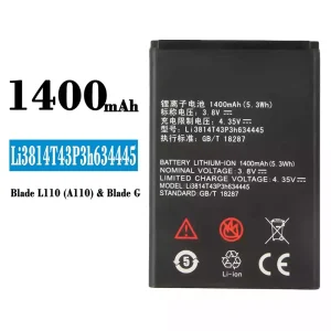 New phone battery Li3814T43P3h634445 for ZTE Blade L110(A110)/Blade G