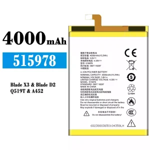 New phone battery 515978 for ZTE Blade X3/Blade D2
