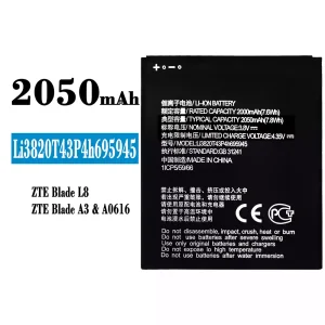 New phone battery Li3820T43P4h695945 for ZTE Blade L8/A3