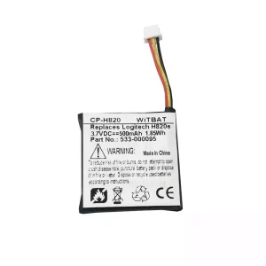 Replacement Bluetooth Headphone battery for Logitech 533-000095,981-000512,981-000517